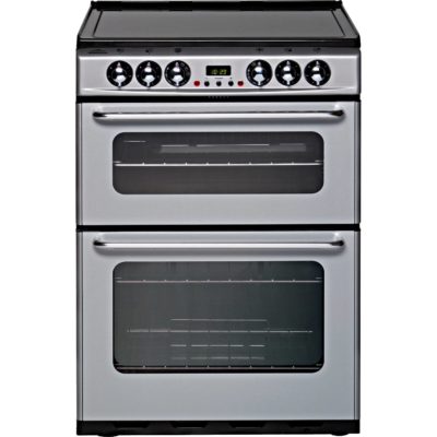 New World EC600DOm 60cm Electric Ceramic Double Oven Cooker in Silver